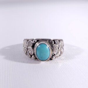 Sonoran Blue Turquoise Ring 1.2 Carats Sterling Silver Size 7
